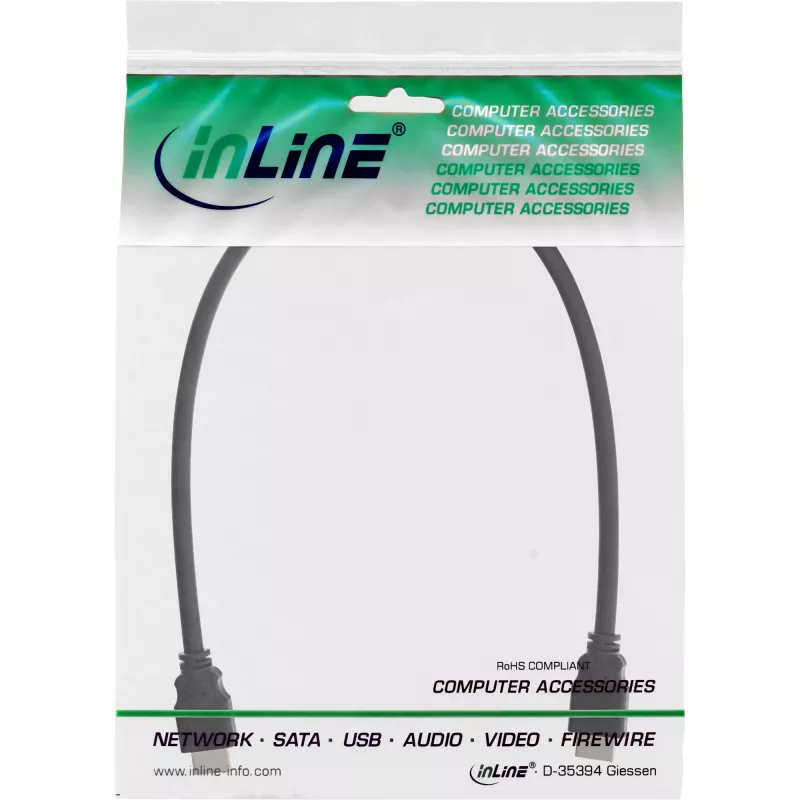 Καλώδιο HDMI High Speed InLine 17601E 1m αρσενικό/αρσενικό μαύρο