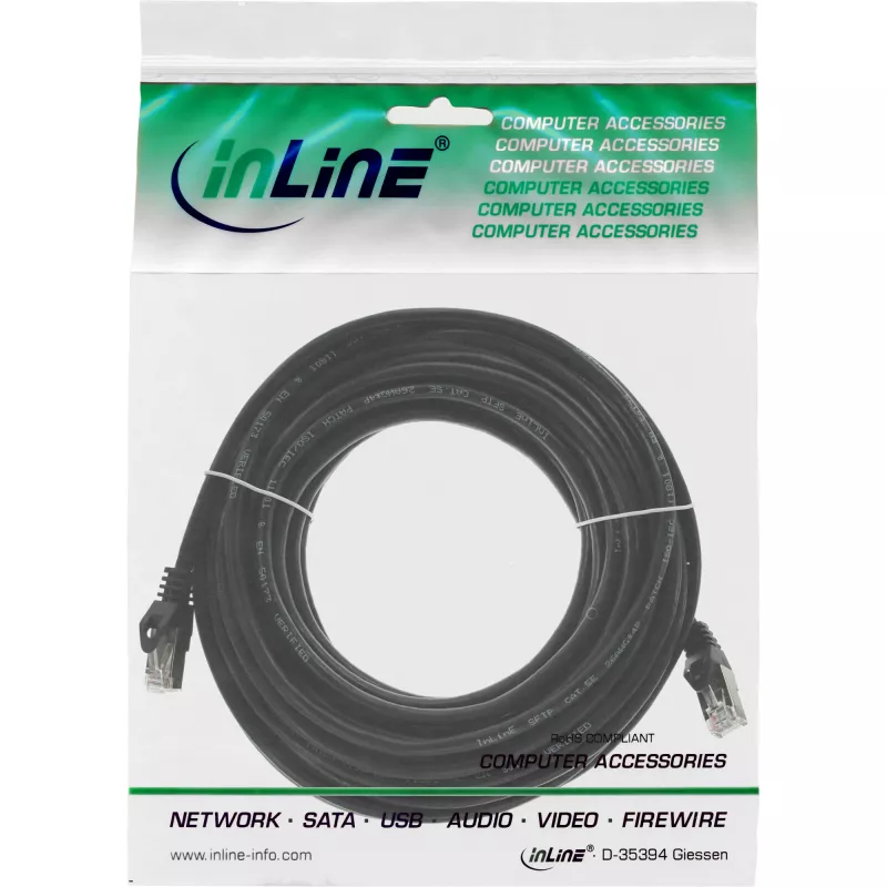 InLine Καλώδιο δικτύου SF/UTP Cat.5e μαύρο 7,5m