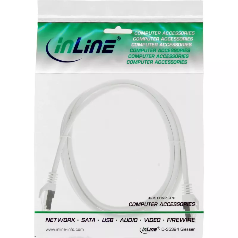 InLine Καλώδιο δικτύου SF/UTP Cat.5e λευκό 1,5m