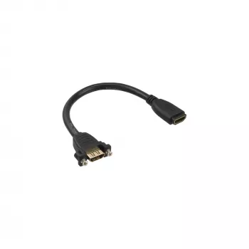 InLine Καλώδιο προσαρμογέα HDMI Type-A υποδοχή/υποδοχή με φλάντζα επιχρυσωμένο 4K2K, 0,2 m