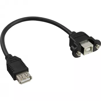 Καλώδιο προσαρμογέα USB 2.0 Type-A υποδοχή / σύνδεση σασί Type-B InLine 33441F 0,2 m