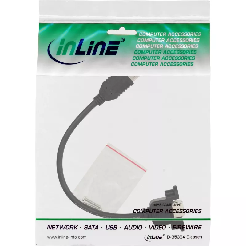 Καλώδιο προσαρμογέα USB 2.0 Type-A υποδοχή / σύνδεση σασί Type-B InLine 33441F 0,2 m