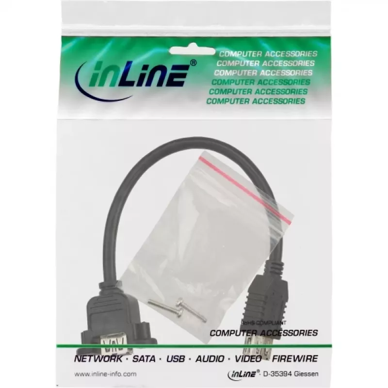 InLine Καλώδιο προσαρμογέα USB 3.0 Type-A υποδοχή / σύνδεση σασί Type-A, 0,20m