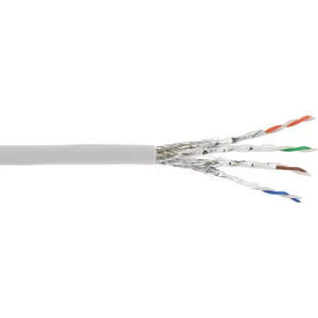 Καλώδιο patch InLine S/FTP PiMF Cat.6A χωρίς αλογόνα 500 MHz λευκό 100 m