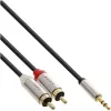 Καλώδιο ήχου 3,5 mm βύσμα αρσενικό σε 2x βύσμα RCA InLine Basic λεπτό S-99241