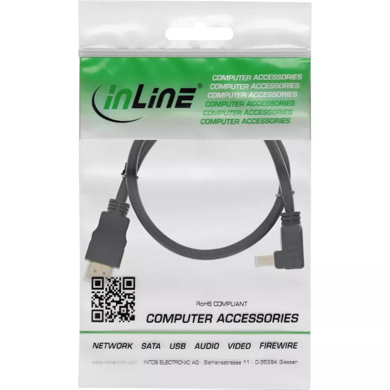 Καλώδιο High Speed HDMI InLine με Ethernet, γωνιακό, 5m
