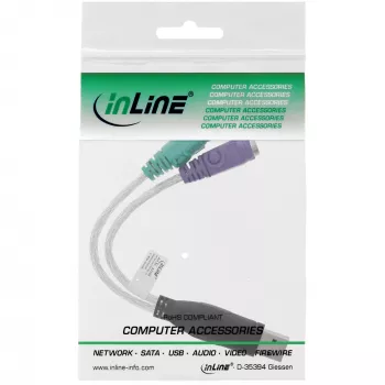 Μετατροπέας USB σε PS/2 InLine βύσμα USB Type-A αρσενικό / 2x υποδοχή PS/2 θηλυκή