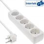 Πολύπριζο InLine, 5 θέσεις Schutzkontakt CEE 7/3, λευκό, 1,5 m