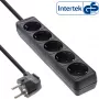 Πολύπριζο InLine, 5 θέσεις Schutzkontakt CEE 7/3, μαύρο, 1,5m
