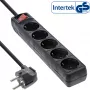 Πολύπριζο InLine, 5 θέσεις Schutzkontakt CEE 7/3, μαύρο, 1,5 m
