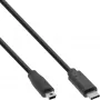 InLine καλώδιο USB 2.0, βύσμα USB-C / βύσμα Mini-B (5 ακίδων), μαύρο, 1m