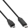 InLine καλώδιο USB 2.0, βύσμα USB-C / βύσμα Micro-B, μαύρο, 0,5m