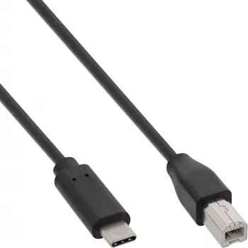 InLine καλώδιο USB 2.0, βύσμα USB-C / βύσμα USB-B, μαύρο, 3m