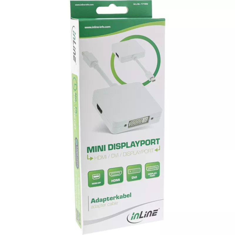InLine καλώδιο προσαρμογέα Mini DisplayPort σε HDMI DVI DisplayPort 17195I