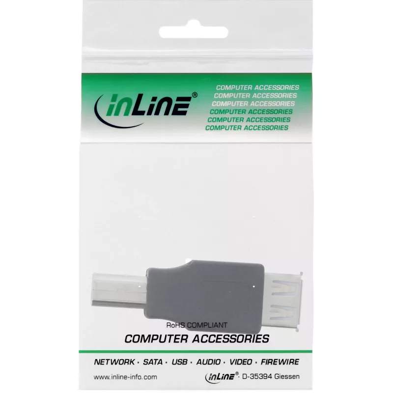 Προσαρμογέας USB 2.0 Type-A υποδοχή / Type-B βύσμα InLine 33442