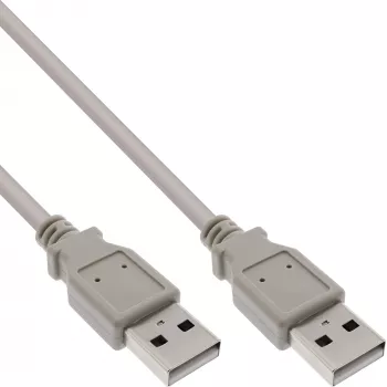 Καλώδιο USB 2.0 Type-A βύσμα/βύσμα μπεζ 5m InLine 34350H