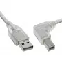 InLine καλώδιο USB 2.0 γωνιακό βύσμα Type-A / βύσμα Type-B διαφανές 2 m