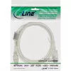 InLine καλώδιο επέκτασης USB 2.0 Type-A βύσμα/υποδοχή, διαφανές, με φερρίτη, 1m