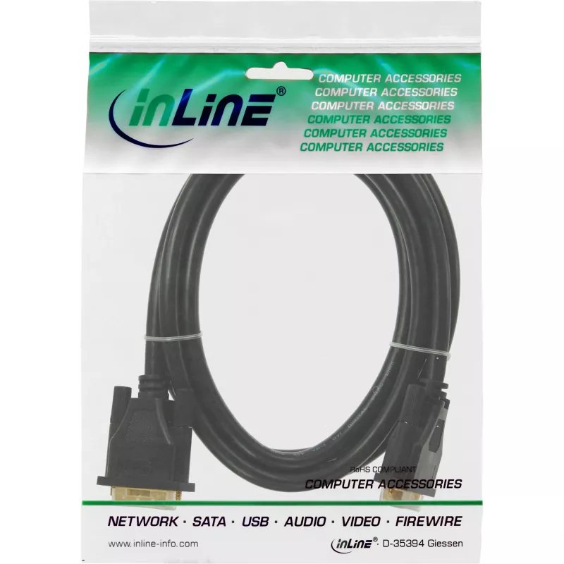 InLine καλώδιο DVI-D Premium 24+1 βύσμα/βύσμα Dual Link επιχρυσωμένο 10 m