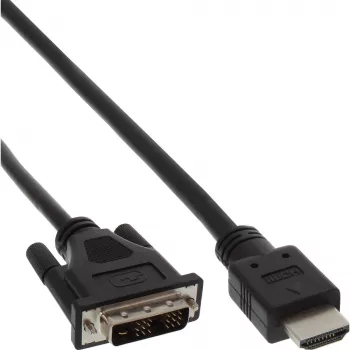 InLine καλώδιο HDMI-DVI βύσμα HDMI / βύσμα DVI 18+1 μαύρο 3 m