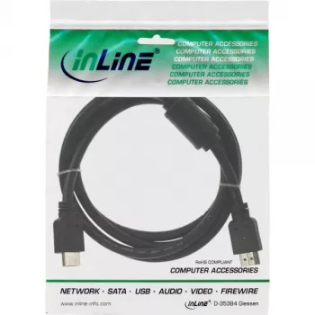 InLine καλώδιο HDMI High Speed βύσμα + φερρίτη μαύρο 5m