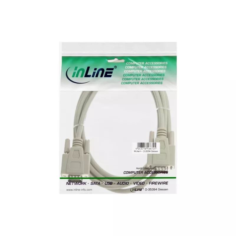 Καλώδιο VGA 15HD βύσμα / βύσμα μπεζ 3m InLine 17712A