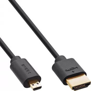 InLine λεπτό καλώδιο Ultra High Speed HDMI AM/DM 8K4K επιχρυσωμένο μαύρο 1,5m