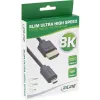 InLine Slim καλώδιο Ultra High Speed HDMI AM/DM 8K4K επιχρυσωμένο μαύρο 1m