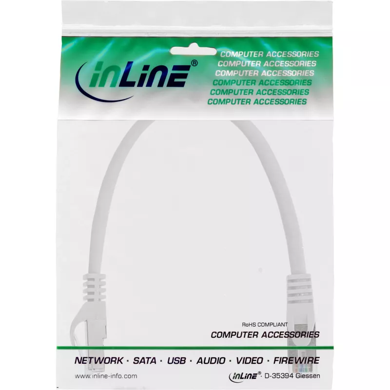Καλώδιο patch InLine SF/UTP Cat.5e λευκό 0,25m