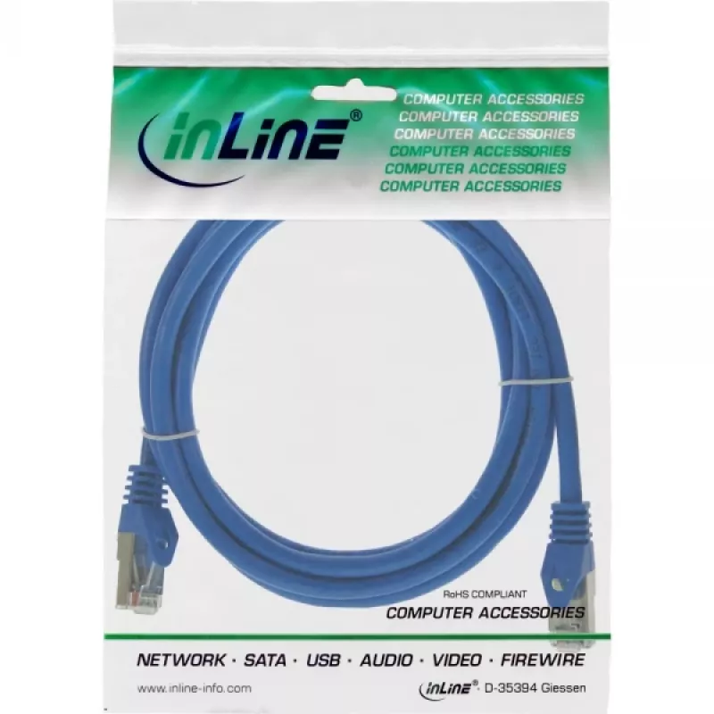 Καλώδιο patch InLine F/UTP Cat.5e μπλε 0,3 m