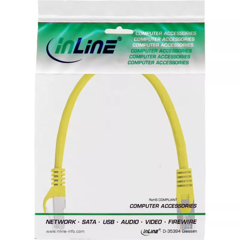 Καλώδιο patch InLine F/UTP Cat.5e κίτρινο 0,3m