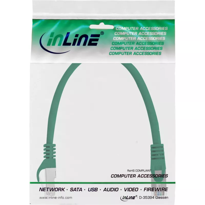 Καλώδιο patch InLine F/UTP Cat.5e πράσινο 0,3m