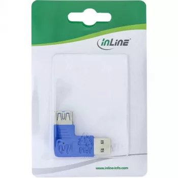 Αντάπτορας USB 3.0 Type-A βύσμα / A υποδοχή αριστερά γωνιακός 90° InLine 35300M