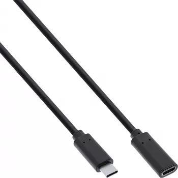 Καλώδιο επέκτασης InLine USB 3.2 Gen.2x2, βύσμα/υποδοχή USB-C, μαύρο, 0,5m