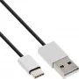 Καλώδιο InLine USB 2.0, βύσμα USB-C / βύσμα USB-A, μαύρο/alu, εύκαμπτο, 5m