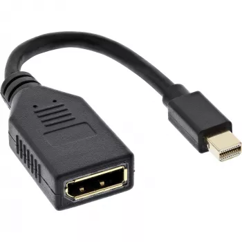 Καλώδιο αντάπτορας InLine Mini DP βύσμα σε DisplayPort υποδοχή, 4K2K, μαύρο, 0,15m
