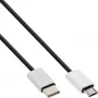 Καλώδιο InLine USB 2.0, βύσμα USB-C / βύσμα Micro-B, μαύρο/alu, εύκαμπτο, 0,5m