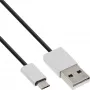 Καλώδιο InLine Micro-USB 2.0, USB Type-A / Micro-B M/M, μαύρο/alu, εύκαμπτο, 2m