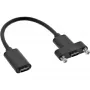 InLine USB 3.2 C θηλυκό / θηλυκό με καλώδιο φλάντζας, μαύρο, 0,20 m