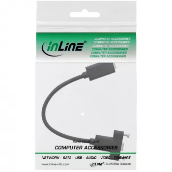 InLine USB 3.2 C θηλυκό / θηλυκό με καλώδιο φλάντζας, μαύρο, 0,20 m