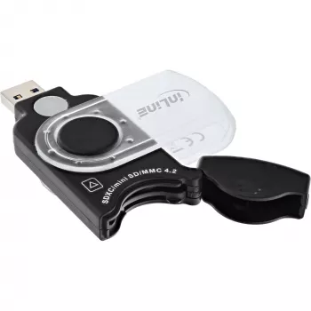 InLine φορητός αναγνώστης καρτών USB 3.0, για SD/SDHC/SDXC, microSD