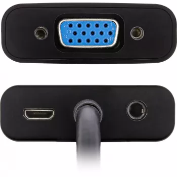 Καλώδιο μετατροπέα InLine HDMI σε VGA με ήχο ενεργός μετατροπέας βίντεο μαύρο