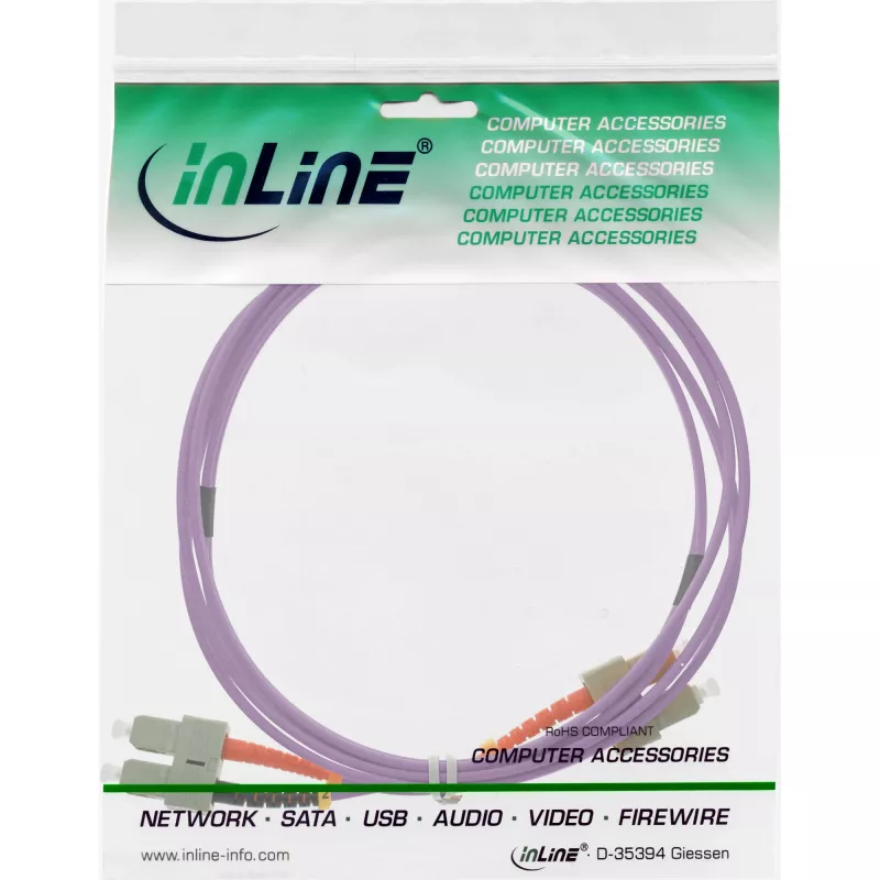 Καλώδιο διπλής οπτικής ίνας InLine SC/SC 50/125µm OM4 20m