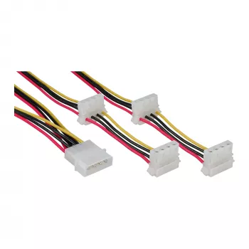 Εσωτερικό καλώδιο τροφοδοσίας InLine 29654A 1x 4pin Molex / 4x 4pin Molex 1m