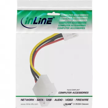 Αντάπτορας τροφοδοσίας εσωτερικός InLine 5,25 ίντσες 4-Pin Molex υποδοχή θηλυκή / 3,5 ίντσες Floppy βύσμα αρσενικό 0,06 m