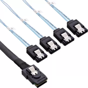 Καλώδιο σύνδεσης InLine SAS Mini SAS SFF8087 σε 4x SATA Crossover OCF 1m