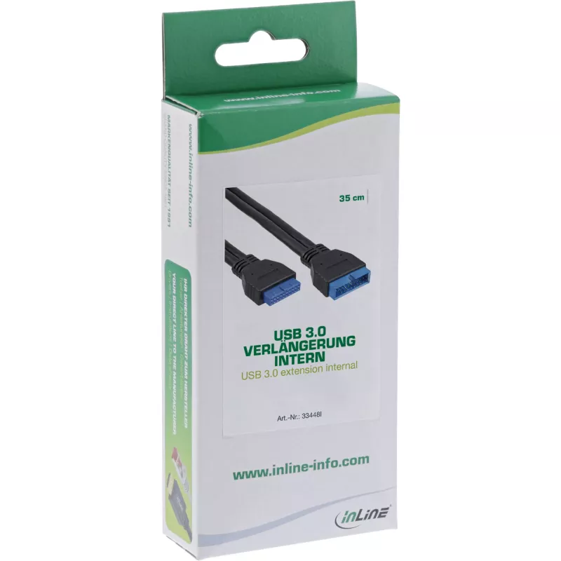 Καλώδιο επέκτασης InLine USB 3.0 εσωτερικό βύσμα αρσενικό/υποδοχή θηλυκή 33448I 0,35 m