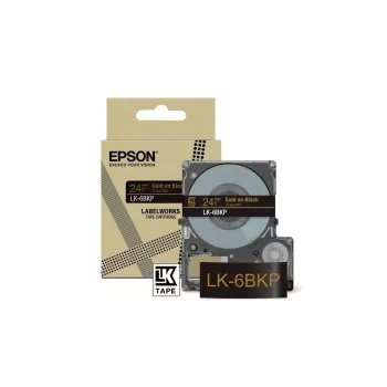 Ταινία ετικετών Epson LK-6BKP μαύρο χρυσό 2,4 cm θερμομεταφοράς