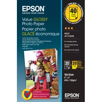 Epson Value Glossy Φωτογραφικό χαρτί - 10x15cm - 2x 20 φύλλα (BOGOF)