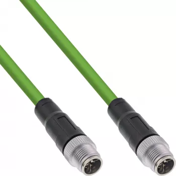 InLine βιομηχανικό καλώδιο δικτύου, M12 8 ακίδων X-coded βύσμα αρσενικό/βύσμα αρσενικό, Cat.6A PUR 5 m